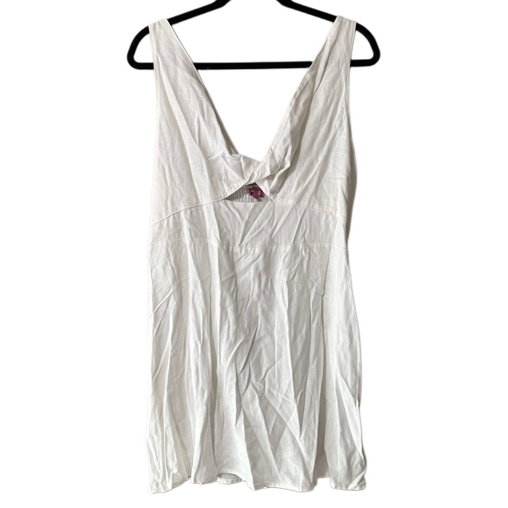 Mi Ami Francesca's Collections White Mini Dress with Adjustable Straps